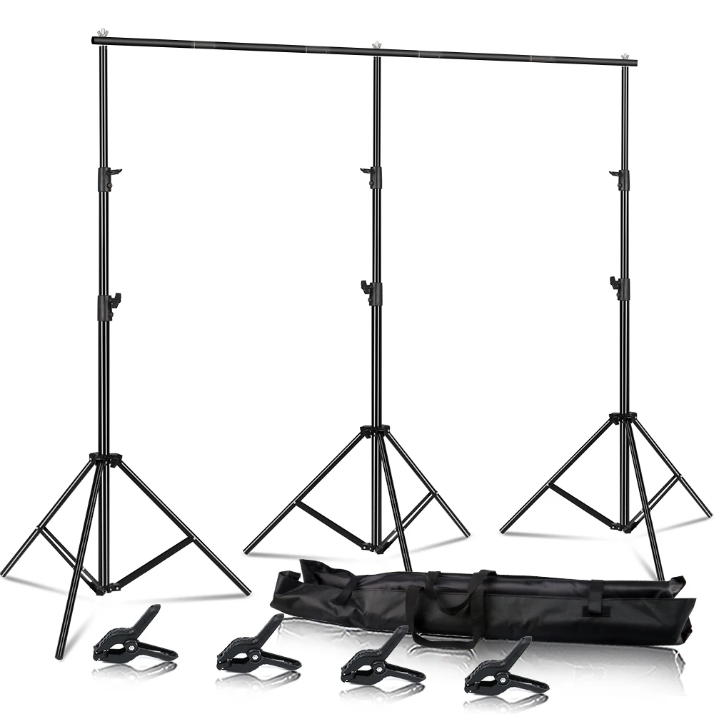 

SH 3X4M Metal Photography Background Stand Photo Studio Background Backdrops Chromakey Support System Frame Carry Bag Light Kit
