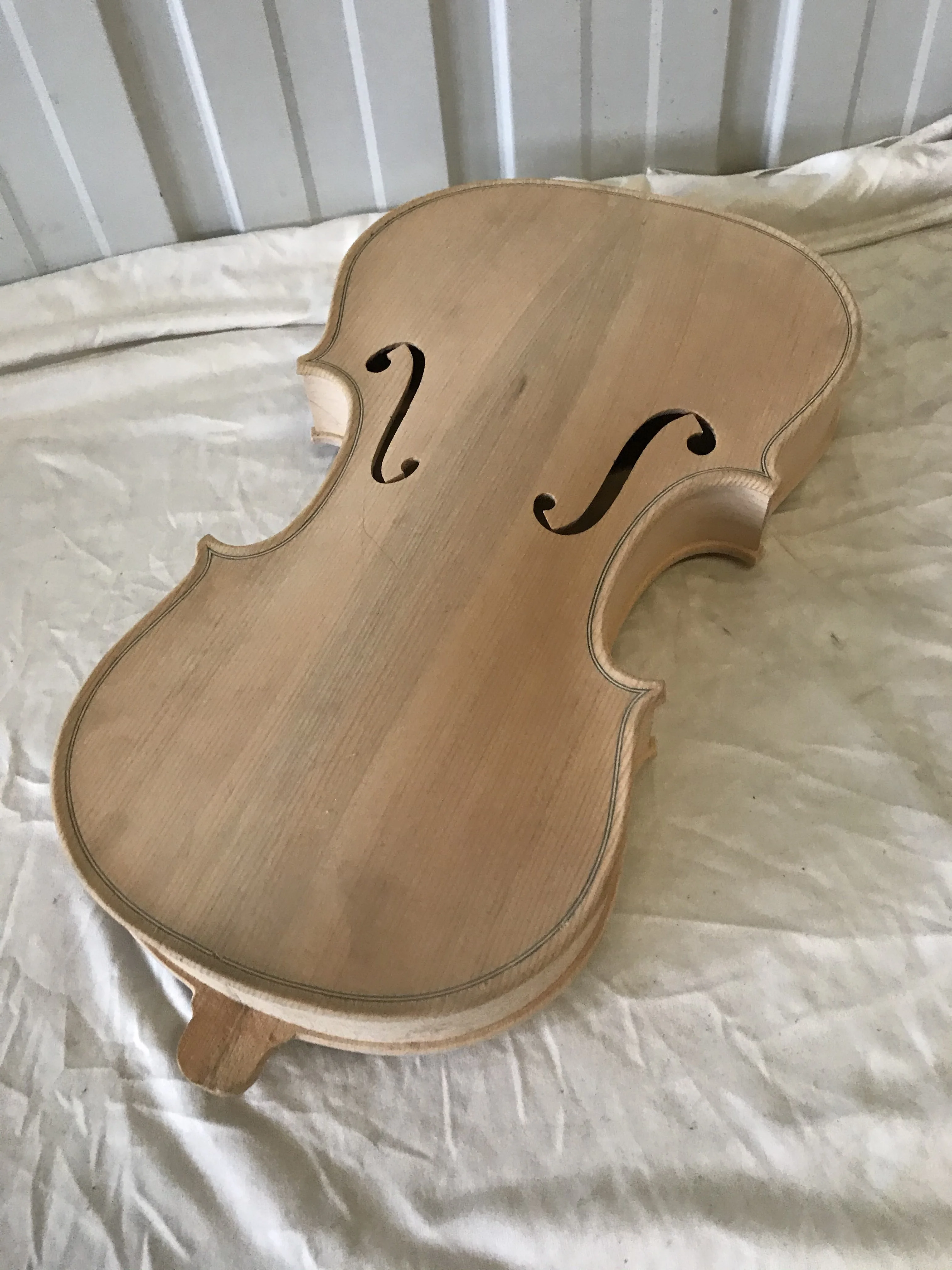 Unfinished Solid Wood Blank Violin Barrel, 100% Handmade, White, 4/4