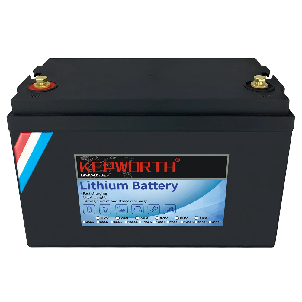 12 V 24 V KEPWORTH LiFePO4 Lithium-Eisenphosphat-Batterie mit BMS 50 100 120 135 300 Ah für Golfwagen EV RV Solarenergiespeicher – Detail 17