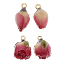 Fashion 2Pcs Dried Flower Pendant Earrings Stud Korean Flowers Women Earring Epoxy Resin Crafts For DIY Jewelry Earring Making