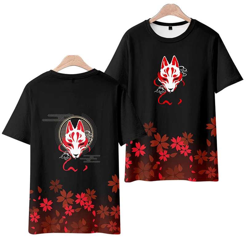 Fashion Print Fox Mask 3d T-shirt Sports Hip Hop Style Men Women T Shirts Tops O-neck Short Sleeve Boys Girls T-shirts Tee Shirt