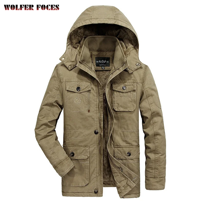 Listing Men\'s Mid-length Winter Jacket Large Size Style Cotton-padded Jacket L- 6XL Trend Cotton Heating Windproof Coats