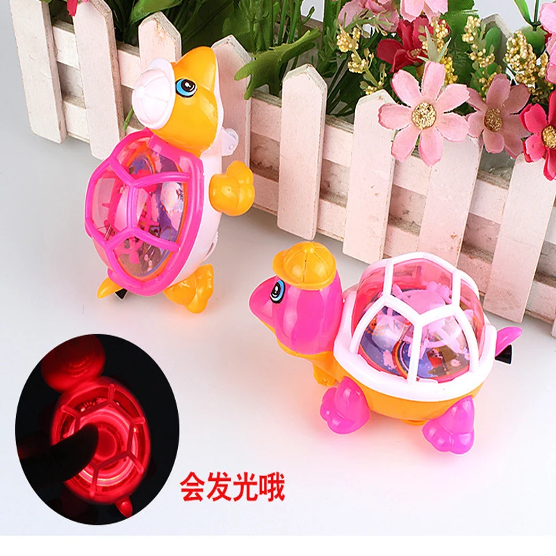 

Led Clockwork Toys Pull Hand Luminous Flashing Tortoise Boy Toy Novelty Flash For Children's Birthday Glow In The Dark Gift