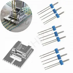 13Pcs/Set Double Twin Needles Wrinkled Sewing Presser Foot for Sewing Machine Size 2/90 3/90 4/90 sewing accessories AA7385