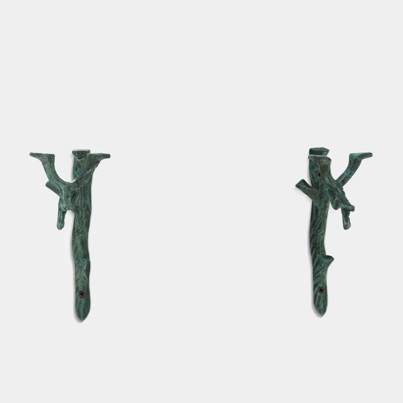 Black Green Tree Branch Cast Iron Wall Hook In European Vintage Country Accents Handmade Rough Home Garden Decor Storage Racks