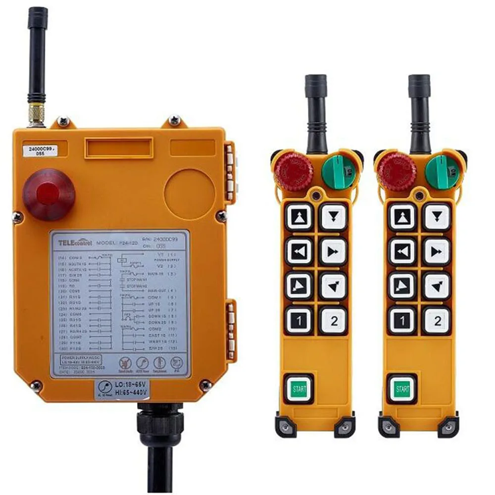 TELECRANE Single Speed Wireless Industrial Remote Controller Electric Hoist Remote Control 2 Transmitter + 1 Receiver F24-8S