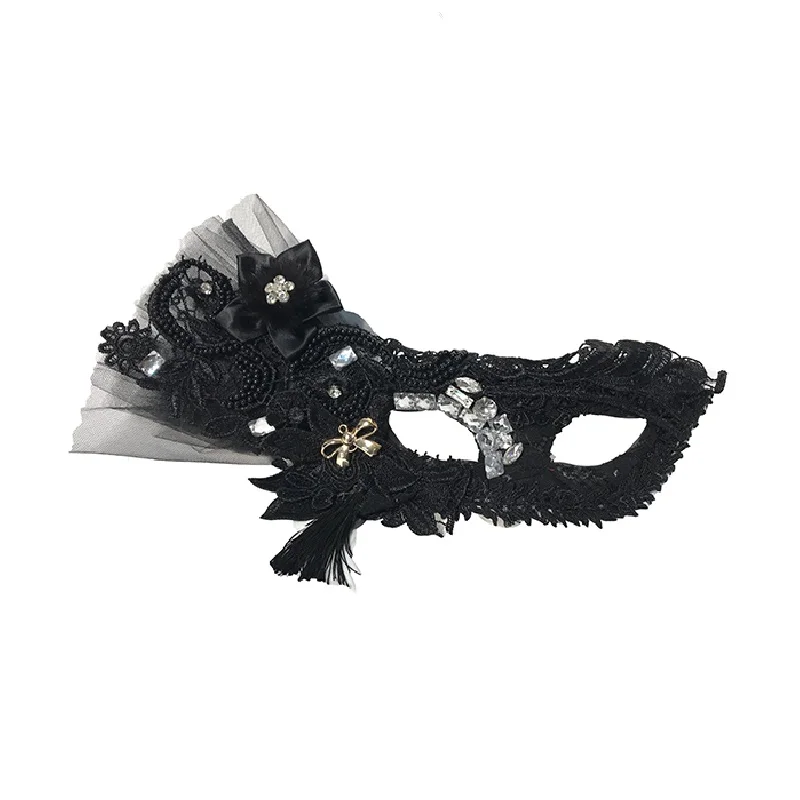 

Black Venetian Beaded Lace mask Christmas Carnival Party mask Nightclub Party Annual Meeting Mask