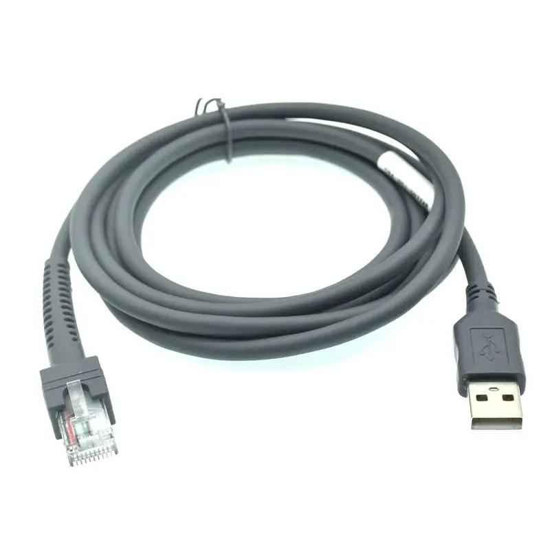 USB untuk Rj48 RJ50 Scanner Kabel Data untuk LS2208 Ls1203 LS2208 / AP Ls4008i Ls7808 DS3400 Kabel
