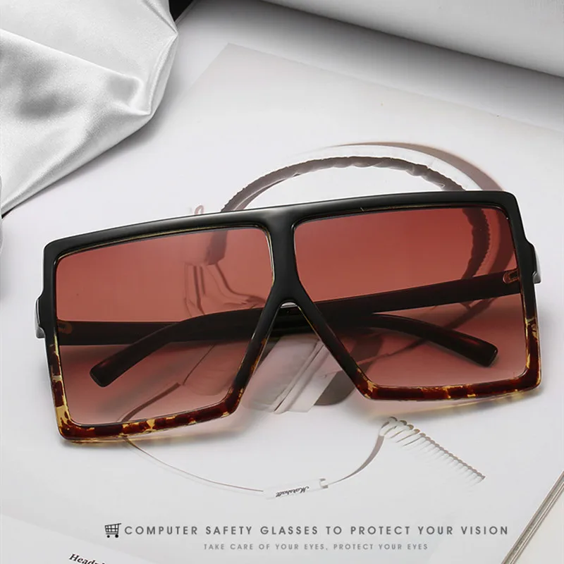 Oversized Shades Women Sunglasses New Black Square Sunglasses Big Frame Vintage Retro Glasses Outdoor Female Oculos Feminino