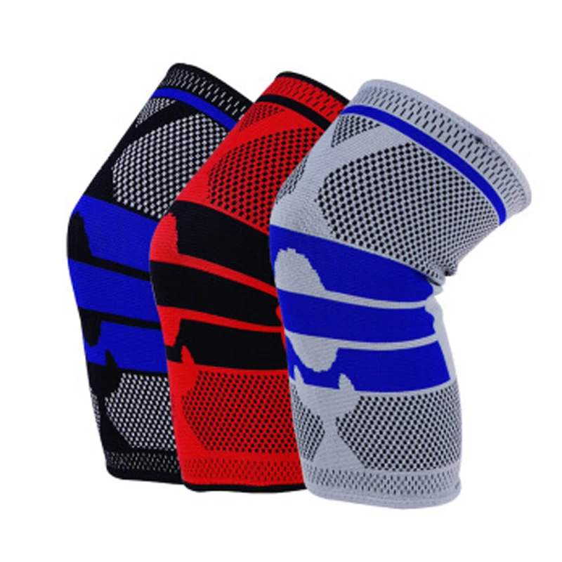 1 Pcs Siliconen Gewatteerde Knie Pads Ondersteunt Brace Basketbal Fitness Meniscus Patella Bescherming Kniebeschermers Sport Veiligheid Knee Mouw