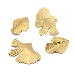 10pcs Raw Brass Earrings Charms Pendants Ginkgo Biloba Leaf Charms for jewelry Making Diy Handmade Necklace Findings Accessories