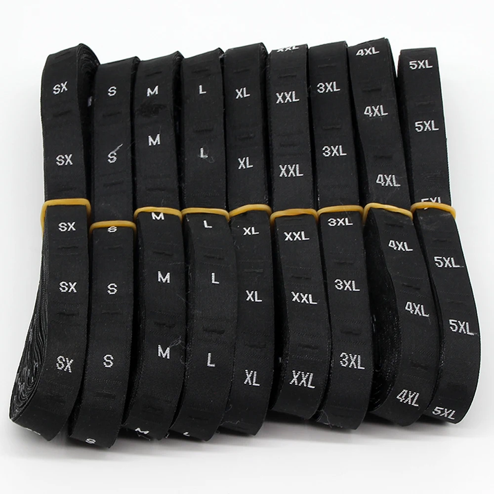 500Pcs/Lot Stock Size Number Xs S M L Xl Clothing Labels For Child Clothes Age Tags Height Size Woven Labels For Garment Size - view 5