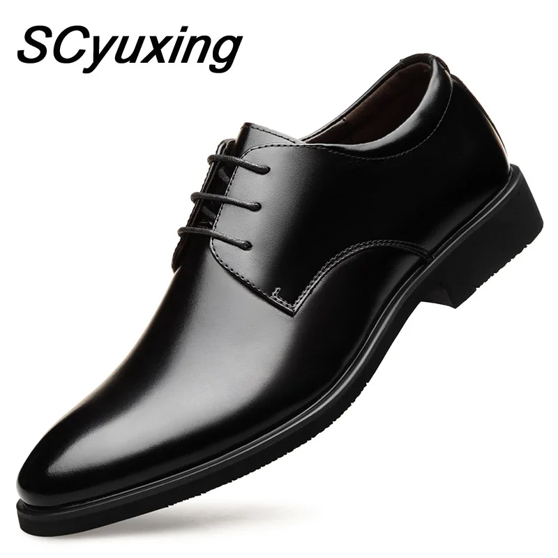 2024 Man Cow Leather Shoes Rubber Sole EXTRA Size 47 Man Office Business Dress Leather Flats Man Split Leather Wedding Shoes