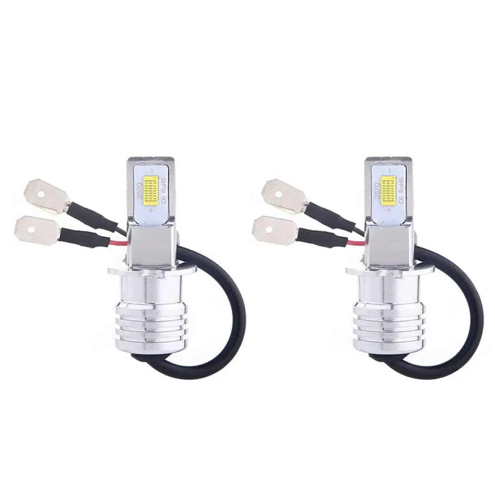 2Pcs H4 H7 H11 Universal 6500K Motorcycle Headlight Fog Light Lamp CSP LED Bulb Hi-Lo Beam Wireless Direct Install