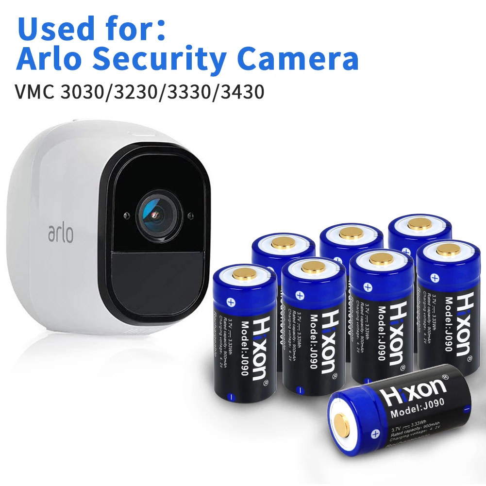 900mAh 3.7V 16340  Li-Ion Rechargeable Battery 100% Capacity For Arlo HD Camera&Laser Pen LED Flashlight Cell,Security Camera
