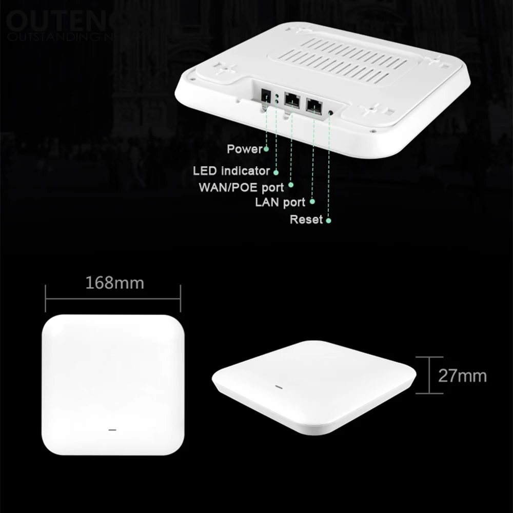802.11AX WIFI6 1800M Enterprise Ceiling Router Access Point Gigabit high-power Hotel AP Office WiFi Coverage 802.3AF POE Router