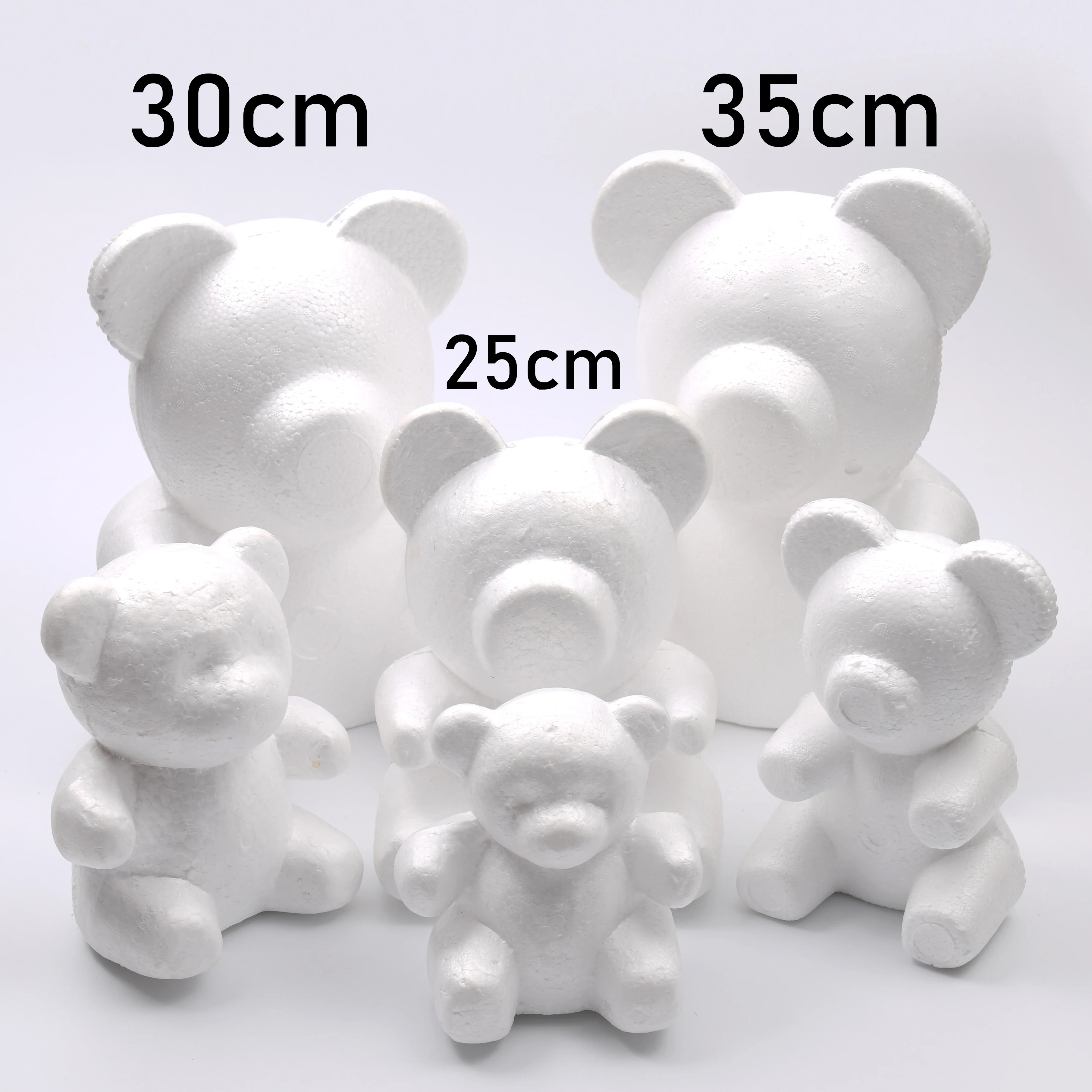 2pcs 25cm/ 30cm Foam Rose Bear Mold DIY For Gift Polystyrene Styrofoam Foam Ball Artificial Rose Flower BeaR