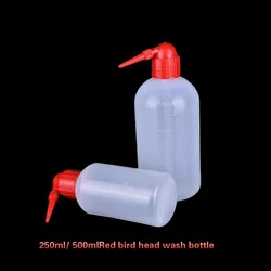 1 pcs 250ml/500ml Red Bird Head Tattoo Squeeze Bottle Diffuser Green Soap Wash Lab Supply Plastic