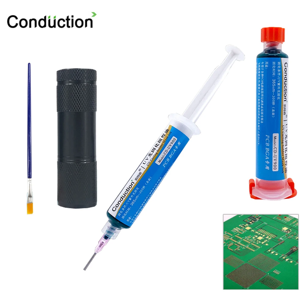 

6 colors UV Photosensitive Solder Mask Ink BGA PCB Circuit Board Paint Soldering Paste Oil Insulating Prevent Corrosive Arcing