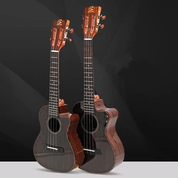 New Arrival 26 Inch Full Rosewood Ukulele Polished Corner Tenor Uku 4 Strings Small Guitar Mini Travel Hawaii Ukelele