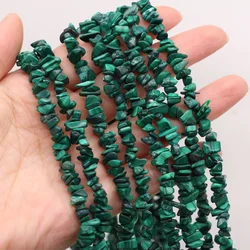 Natural Malachite Freeform Gravel Gem Stone Beads Irregular Chip Loose Beads for Jewelry Making DIY Bracelet Necklace Gift 15''