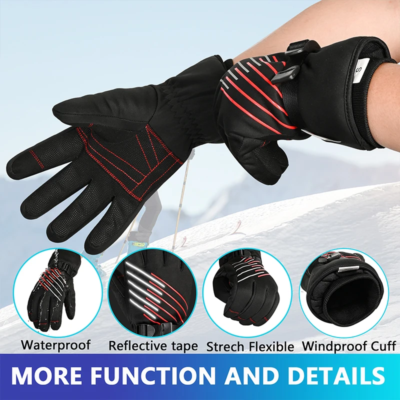 Ski Gloves Warm Gloves 3M Thinsulate  Winter  Thermal Gloves Snowmobile TouchScreen Motorcycle Gloves Cycling Gloves Men Women