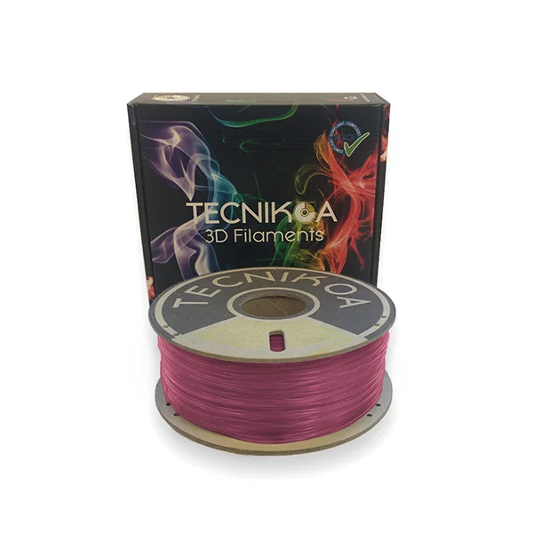 4D TPU Flexible Filament®For 3D printer brand Tecnikoa with strawberry gum Aroma 1,75mm 500 gr made in Spain