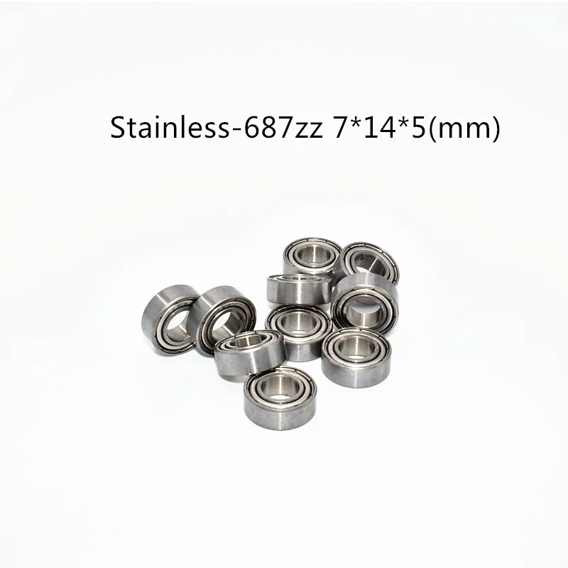 Stainless steel bearings 10PCS S687ZZ 7*14*5(mm) antirust metal sealed High speed Mechanical equipment parts