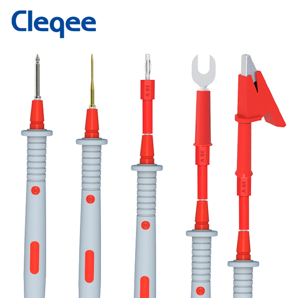 Cleqee-sondas de sonda para multímetro digital, kits de cables de prueba, agujas reemplazables