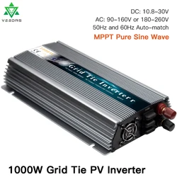 High Quality 1000W MPPT On Grid Tie Inverter 18V 30V 36V Solar Inverter Pure Sine Wave Converter For 300W 350W 400W PV Invert