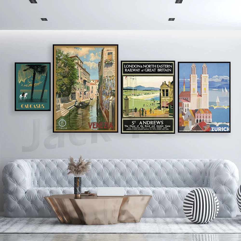 زيورخ، سويسرا، ملصق العصر السوفيتي -، إيطاليا، البندقية خمر، جولف - سانت أندروز - منزل اللعبة الملكية والقديمة #2