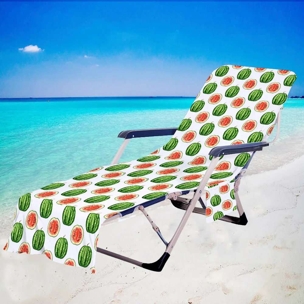 Fruit Printing Series Microfiber Beach Chair Cover Beach Pool Lounge Chair Absorbent Quick-drying Towel Beach Towel