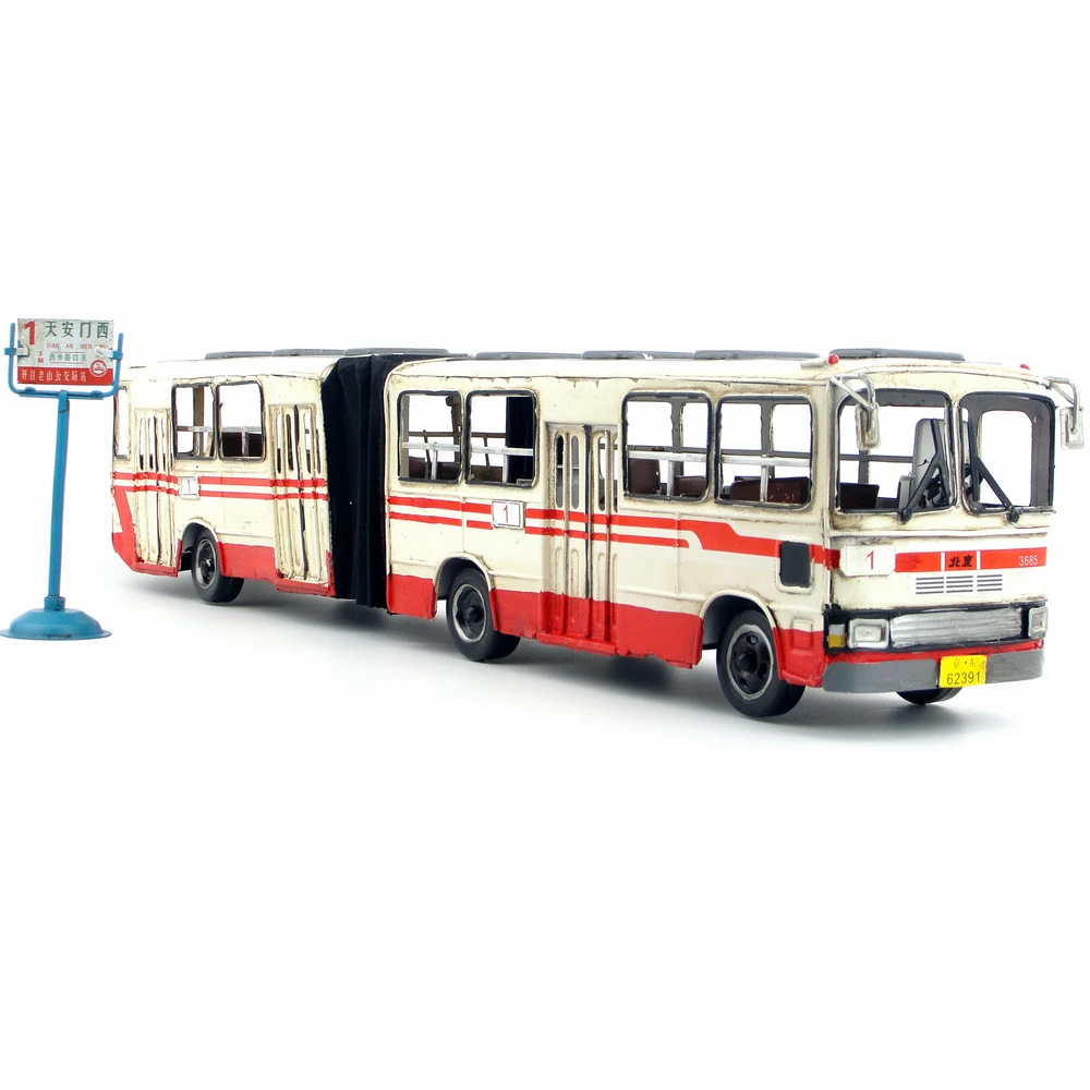 

Vintage iron car model Old Beijing Bus car decoration crafts ornaments bar old birthday gift decoration, antique