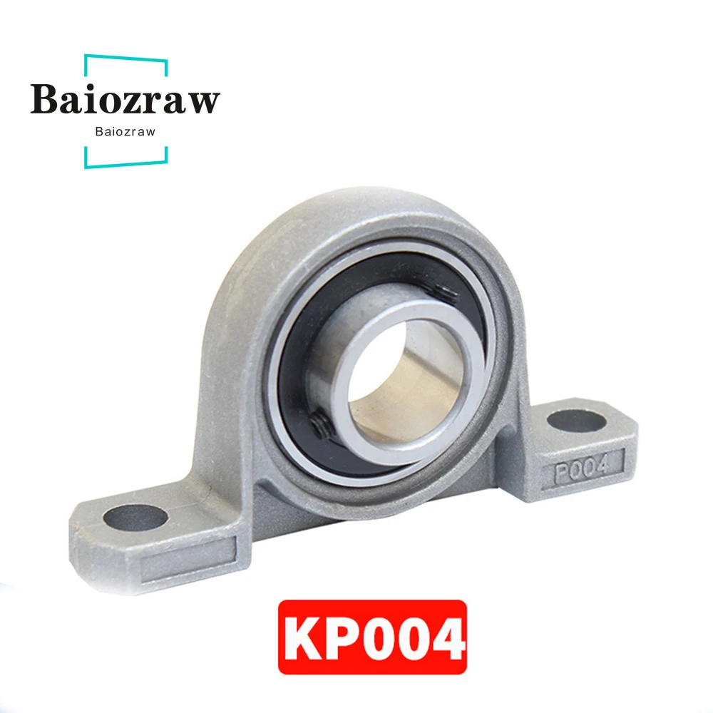 KP004-rodamiento Horizontal y Vertical de 20mm, soporte de tornillo de plomo, almohada de bola montada, bloque de almohada de aleación de Zinc, tipo económico, 1 pieza