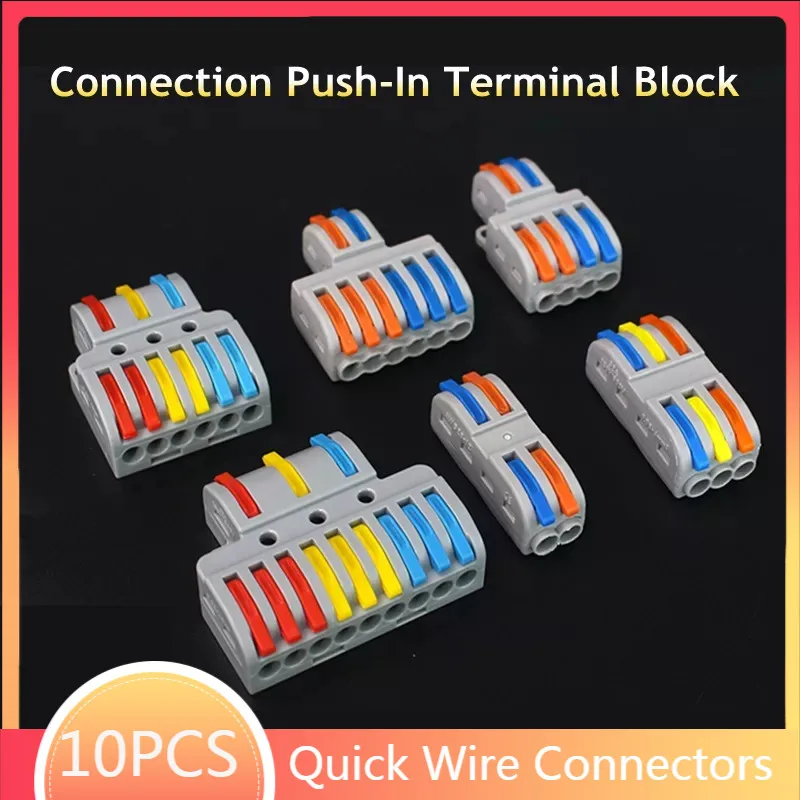 10Pcs Universal Quick Wire Connectors Compact Wiring Cable Connectors Electrical Splitter Terminal