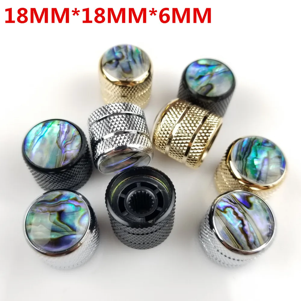 1 Pcs Electric Guitar Bass Tone And Volume Metal Electronic Control Abalone Knobs Potentiometer Cap Made In Korea NP011