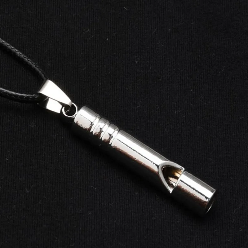 Titanium Emergency Whistle Loud Portable Keychain Necklace Whistle EDC Keyring for Emergency Survival Outdoor Hiking Camping