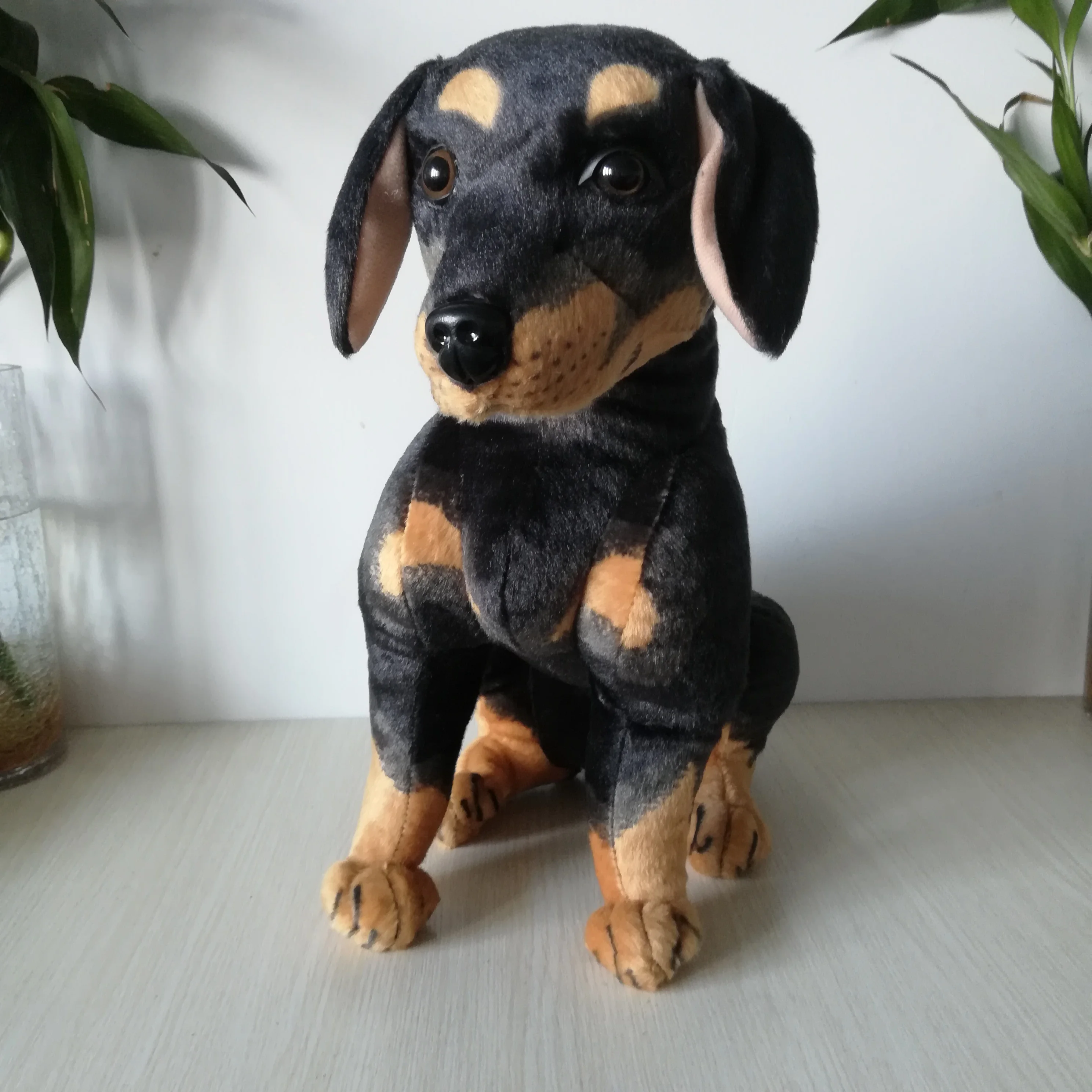 

Real Life Toy Large 45cm Squatting Rottweiler Dog Plush Toy Soft Doll Birthday Gift B1006