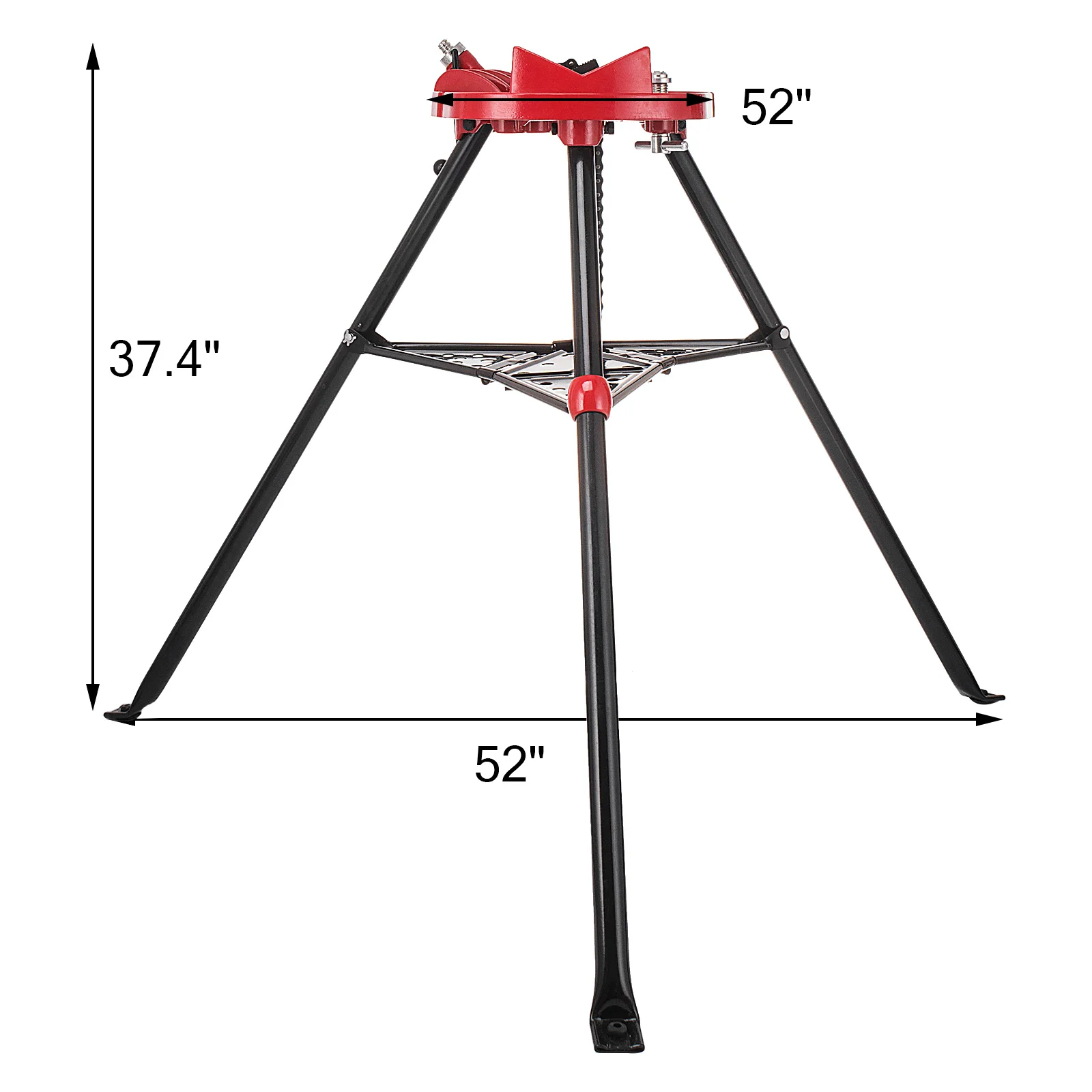 VEVOR Tripod Pipe Chain Vise 6in Capacity Foldable Steel Legs Rubber Mounts Bib Tri-Stand Bench Vice for Cuttingt Copper Pipes