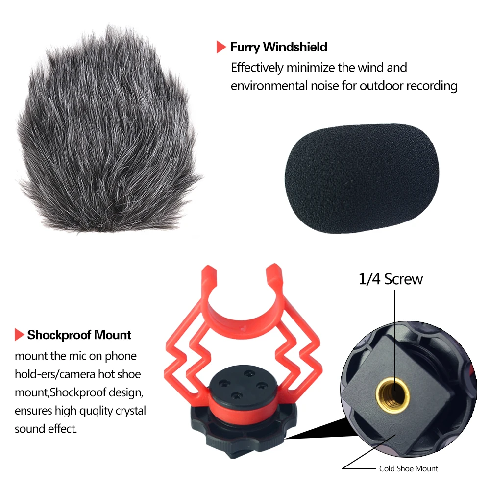 Mcoplus 3.5mm Directional microphone Audio Plug Professional Camera Recording Microphone For Camera DSLR Digital Video Computer