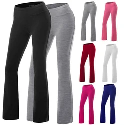 Fashion Women Small Bell-bottomed Pants Polyester Pants High Waist Ladies Wide-leg Trouser Stretch Pants Sexy Trousers