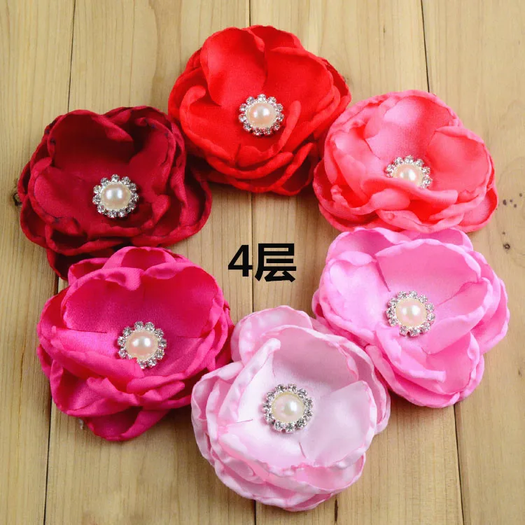 

Hot Sale 40pcs/lot 8CM Chiffon Flower Fabric Rose Hair Flowers For Headband Fabric Flowers For Craft Hair Accessories LSFB062