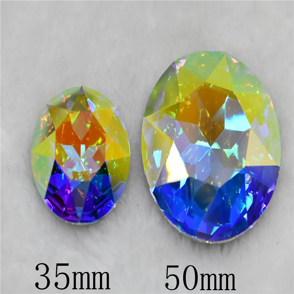 2PCS 50mm k9 Large Crystal Round Glass Rhinestones Jewels Making