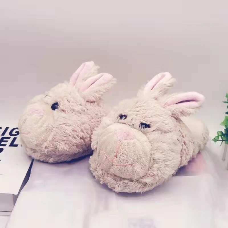 Rabbit Indoor Slippers Special Offer Custom Warm Winter Lovers Home Slippers Thick Bottom Shoes Floor Lovers Shoes Children