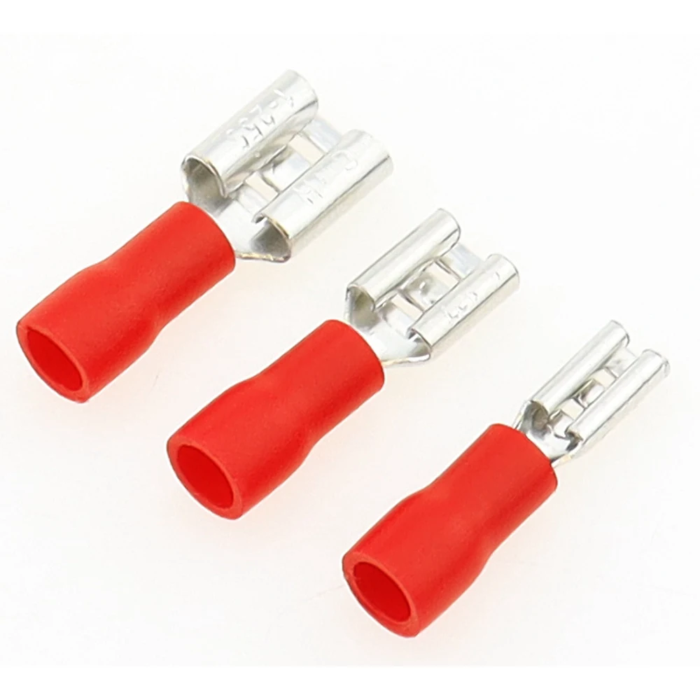 50Pcs 2.8mm 4.8mm 6.3mm Insulated Seal Spade Wire Connector Female Crimping Terminals Electrical Crimp Terminal Set