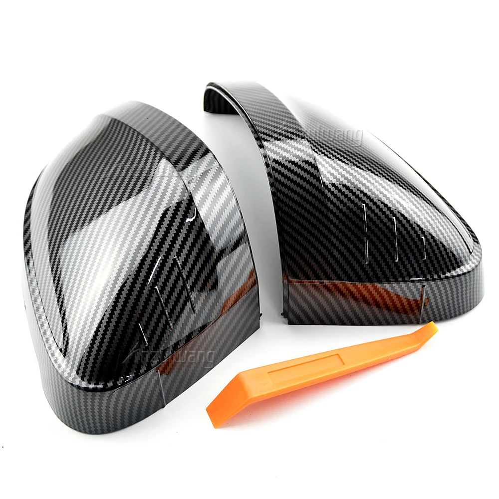 

For Audi A4 A5 S4 S5 B9 Car Rearview Mirror Cover Side Wing Protect Frame Covers Trim Carbon black and bright black