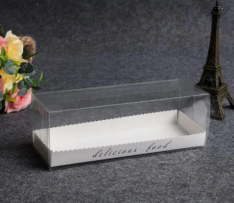 Portable Transparent Clear Swiss Roll Cake Box Baking Packing Boxes Dessert Cookies Boxes SN3347