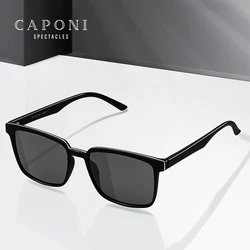 CAPONI Men's Sunglasses Polarized Classic Design Eyewear Protect Eyes Black Shades For Male Outdoor Driving Sun Glasses CP6199