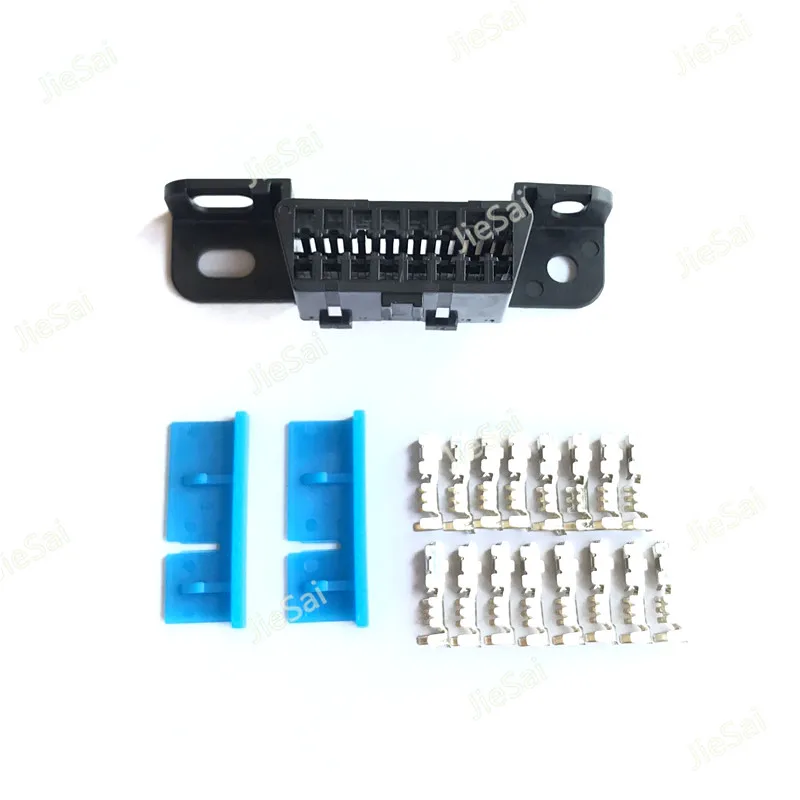 16pin Female Angle Connector 16 pin Obd2 Connector Obd Obd 2 Female Wire Sockets Connector Plug Obd Ii Adapter Diagnostic Tools