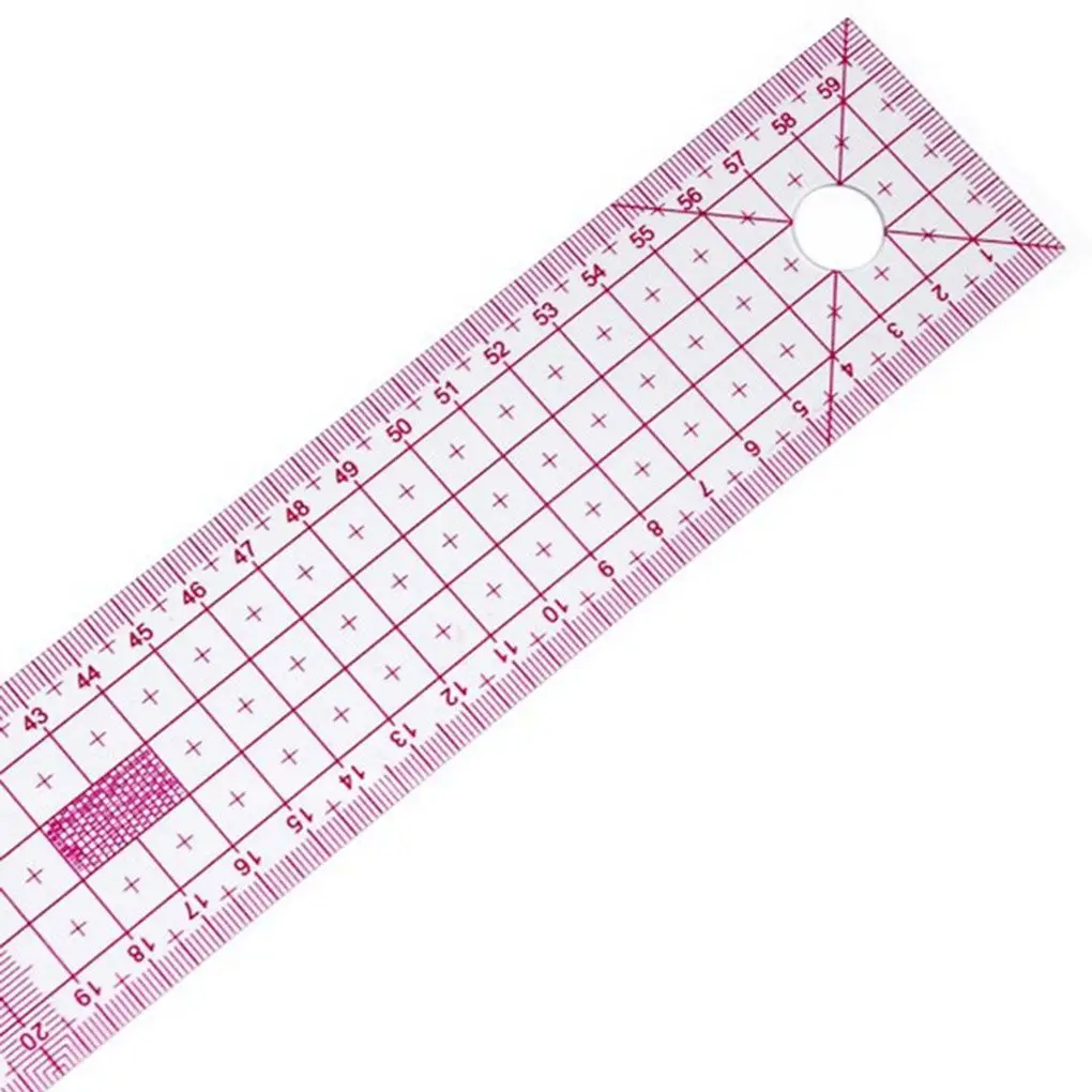 Plastic Sewing Tailor 55 cm Shared Double Side Metric Straight Ruler Transparent Yardstick Patchwork Cloth Cutting Rulers